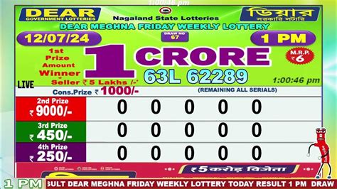 dear meghna friday weekly lottery|Nagaland Lottery 12.